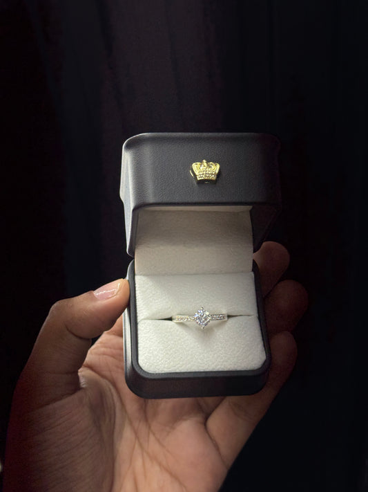 Anillo promesa con baño en plata