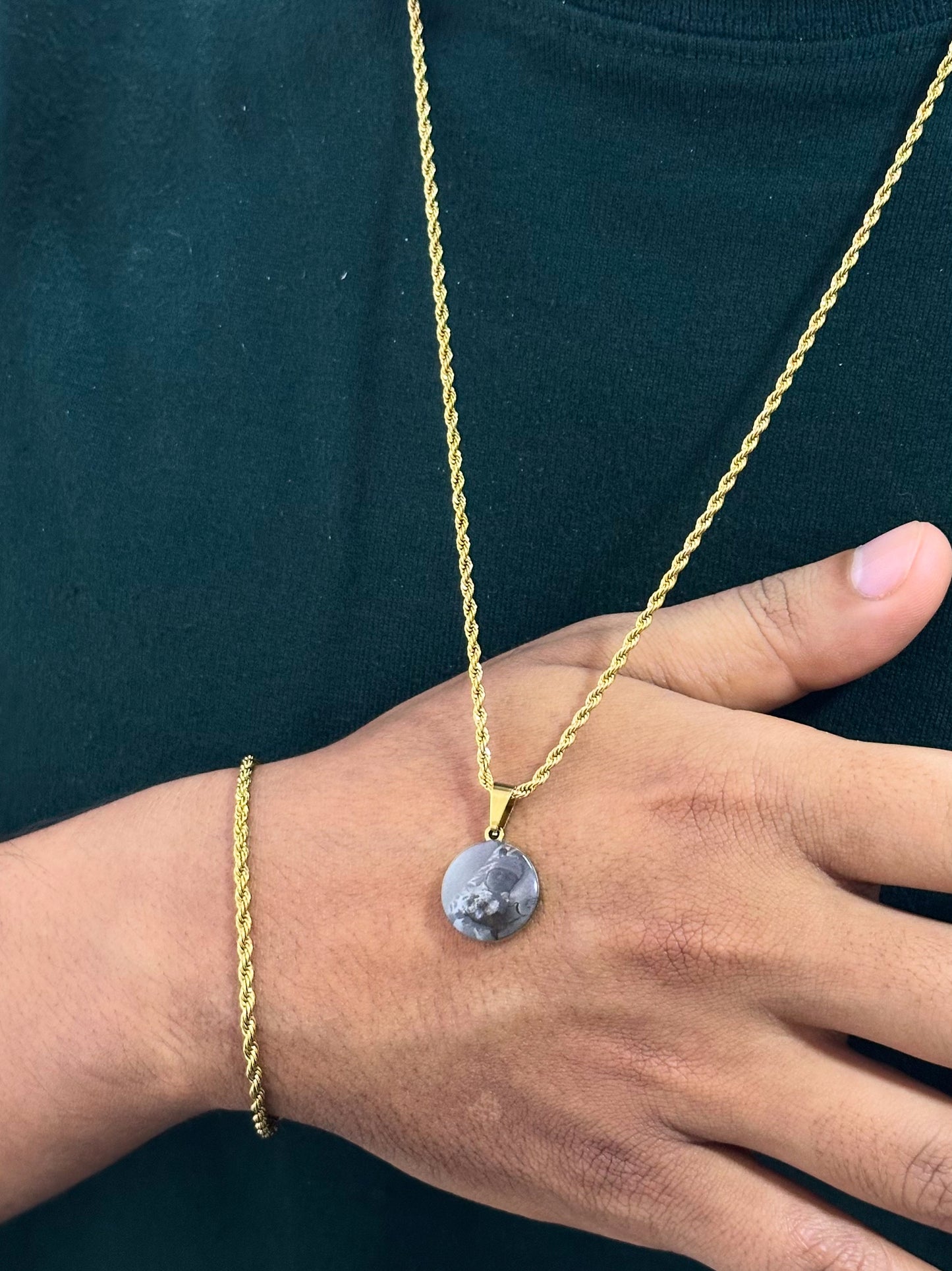 Cadena personalizada con foto en combo con pulsera