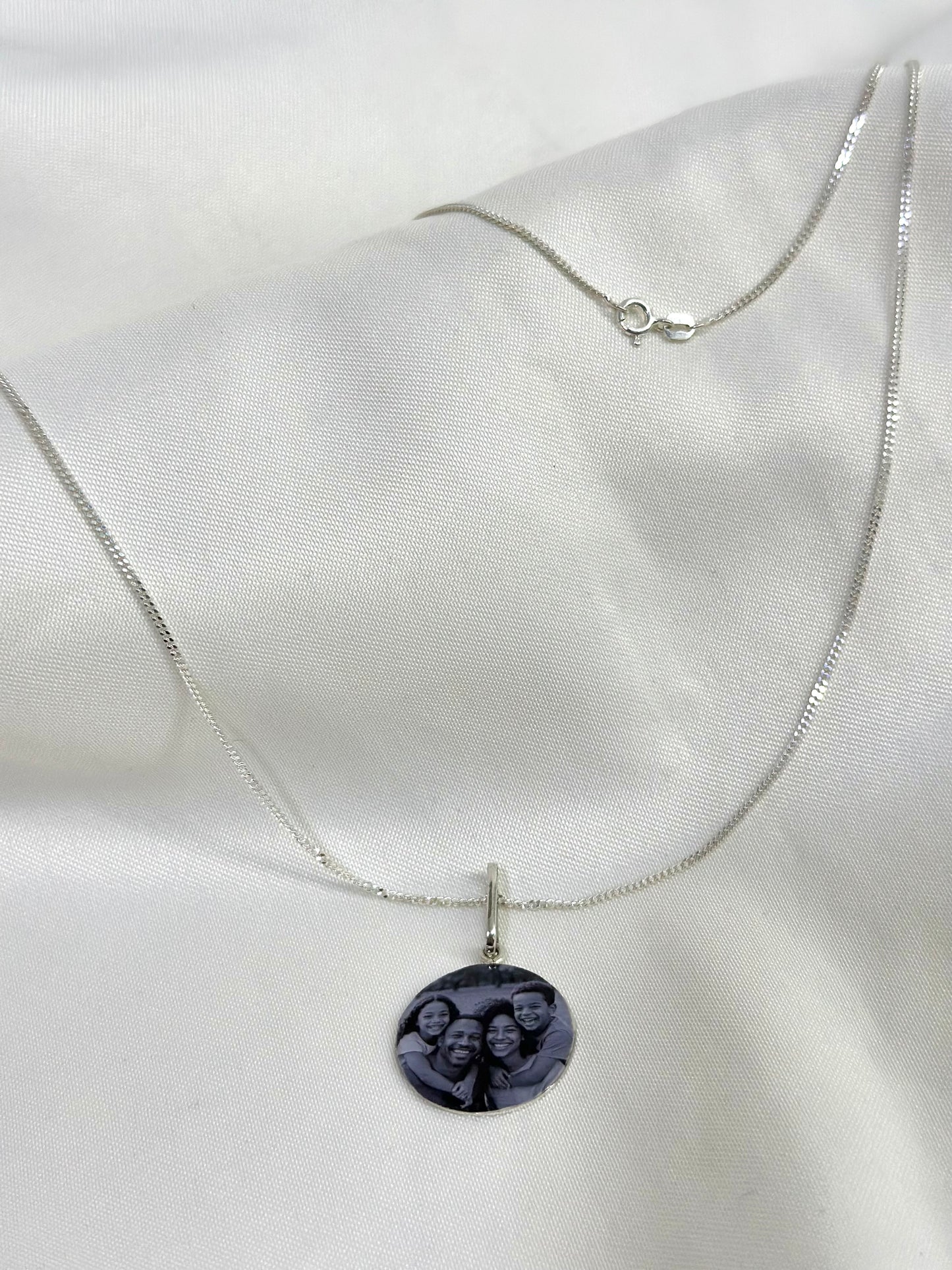 Cadena recuerdo en plata para caballero