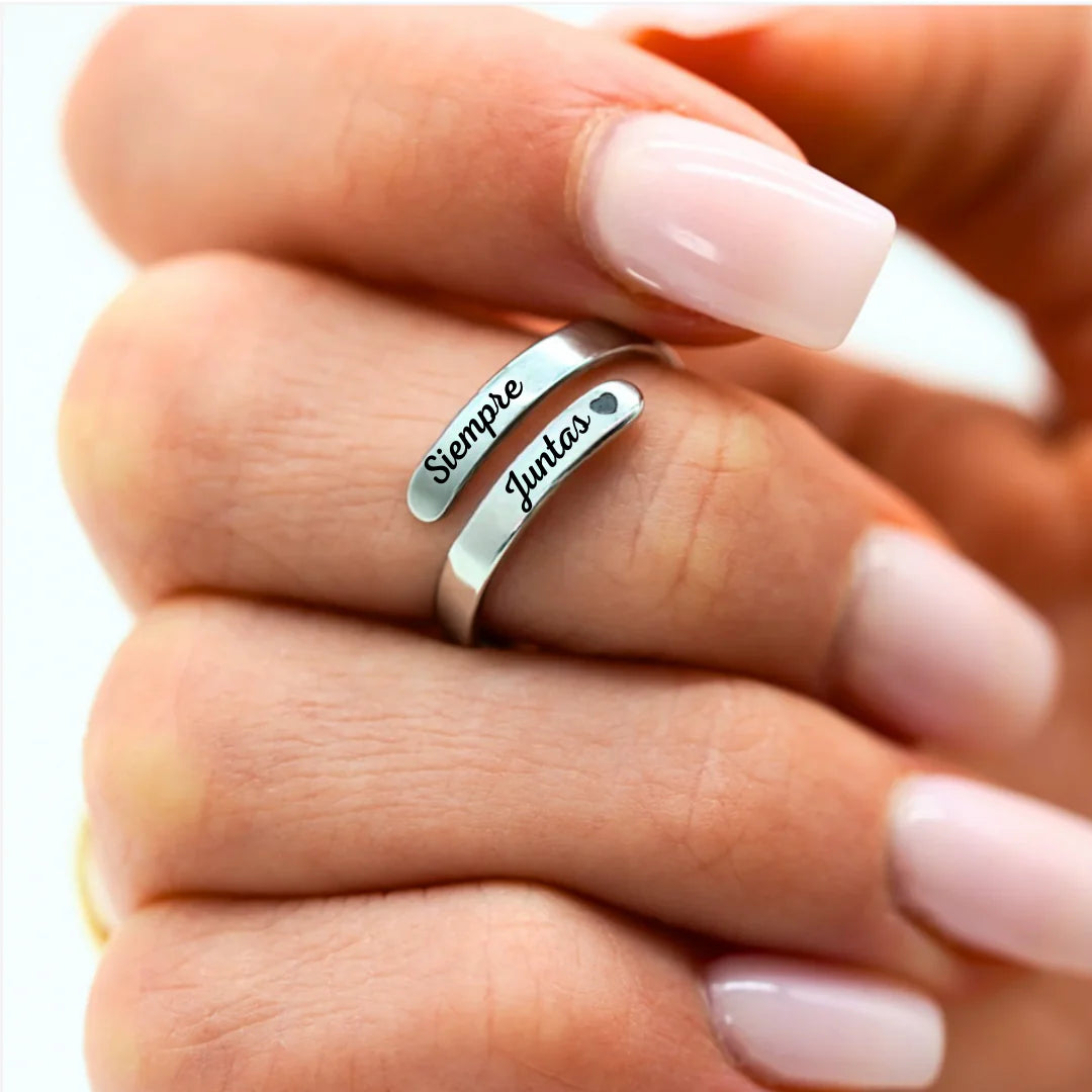 Anillo ajustable personalizado en acero inoxidable