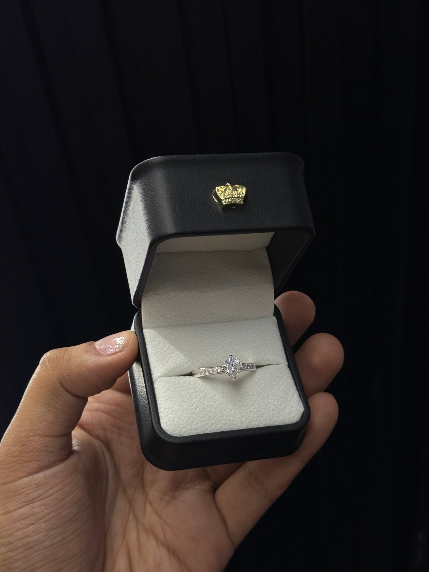 Anillo promesa con baño en plata