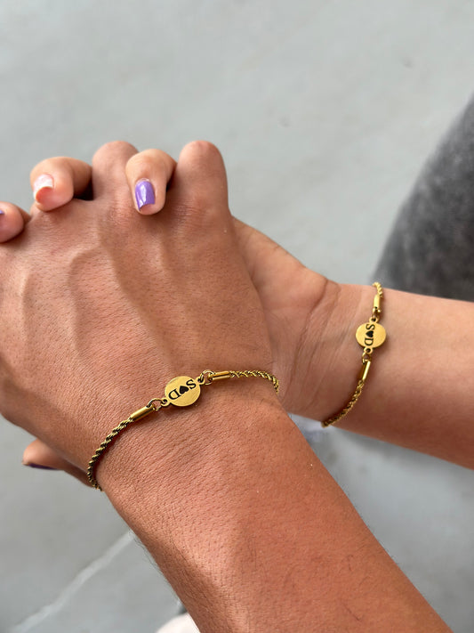 Pulseras lazo con dije centro personalizado