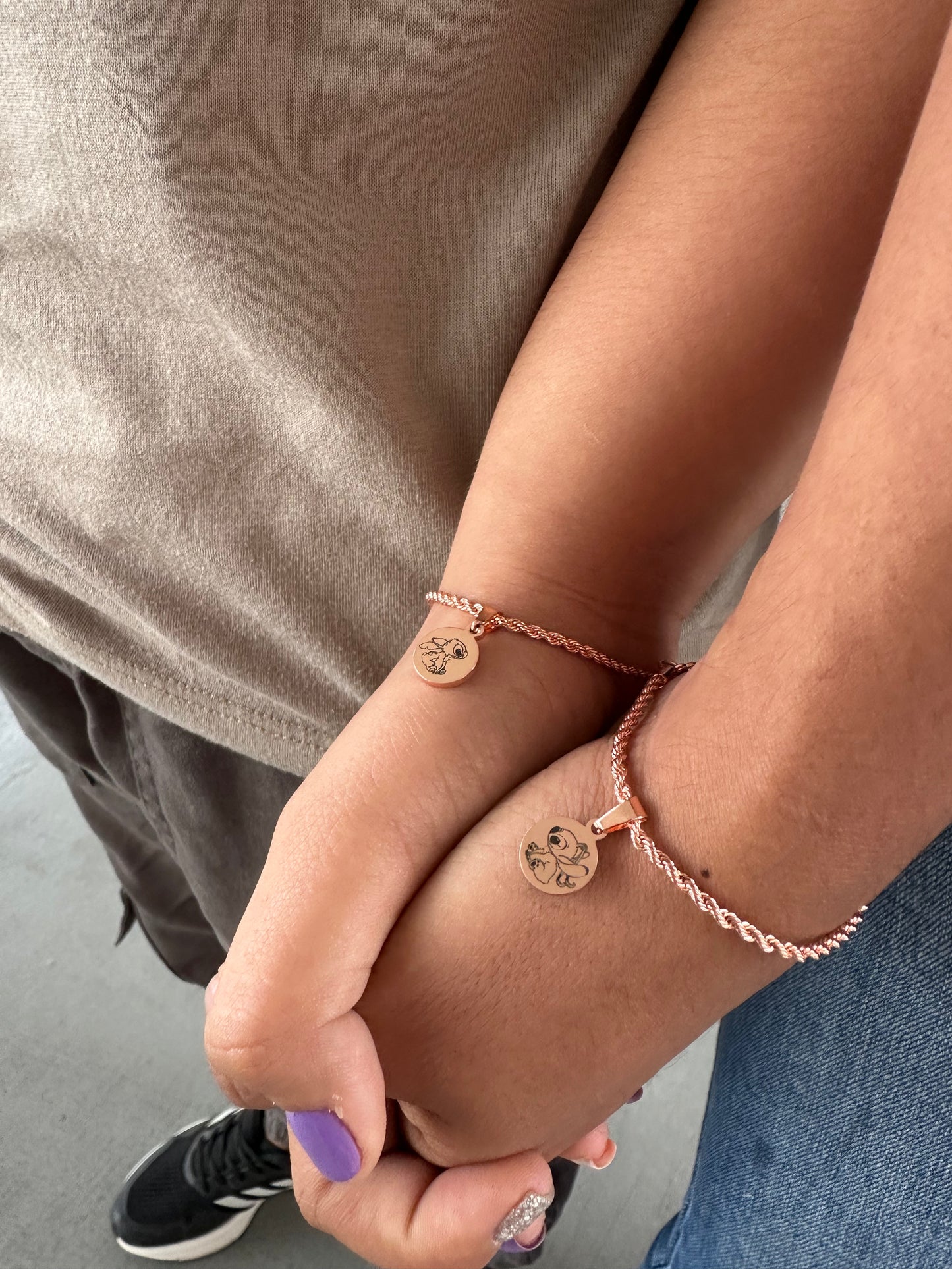 Pulseras lazo color oro rosa