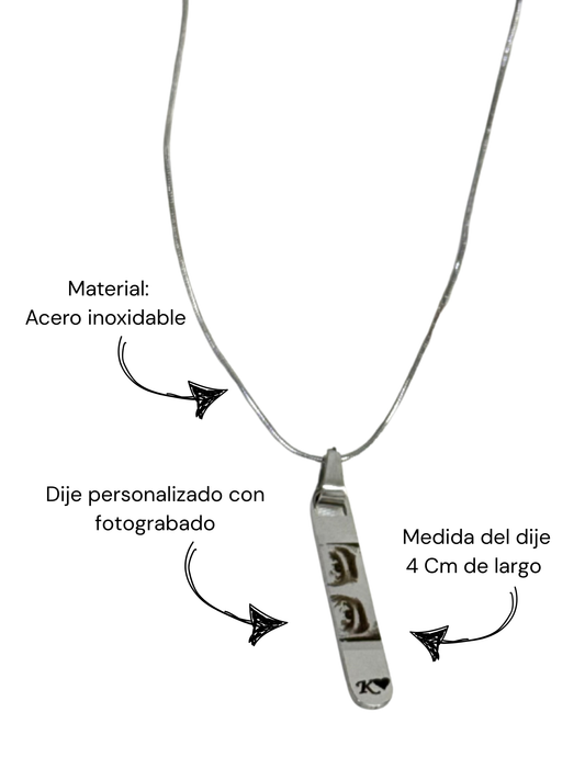 Cadena mirada+inicial para dama