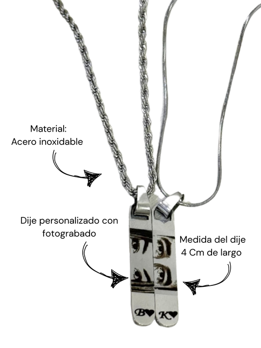 Cadena mirada e inicial para pareja