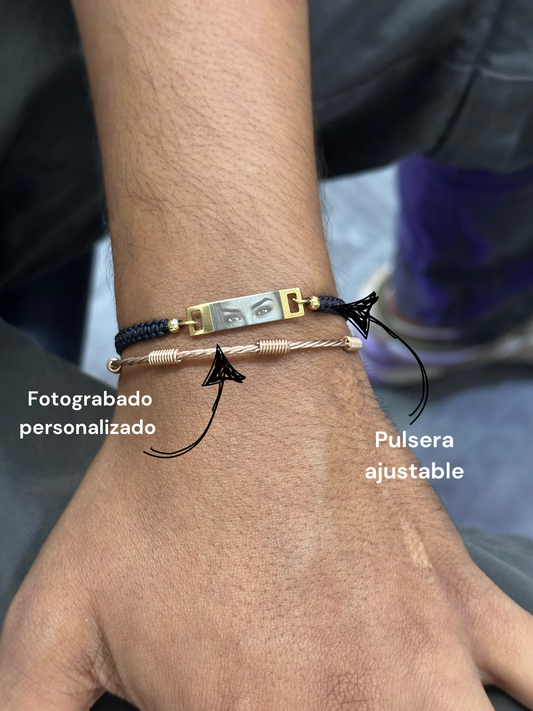Pulsera mirada con tejido artesanal