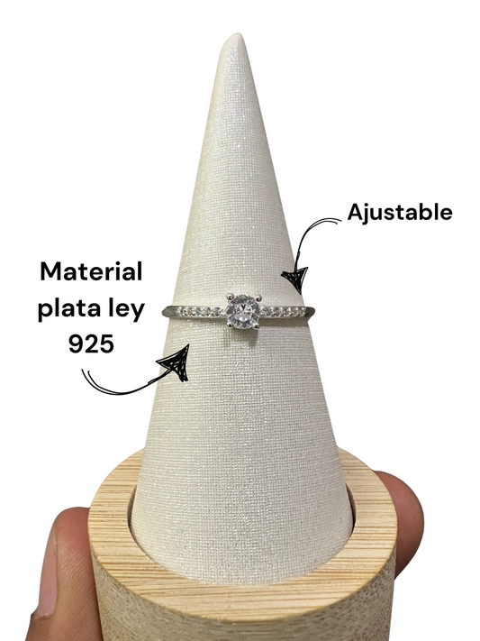 Anillo promesa circon mediano