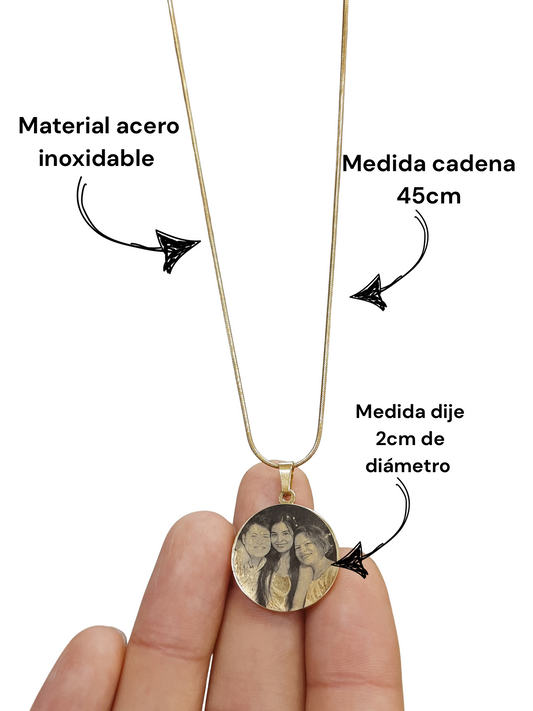 Cadena foto a láser para dama