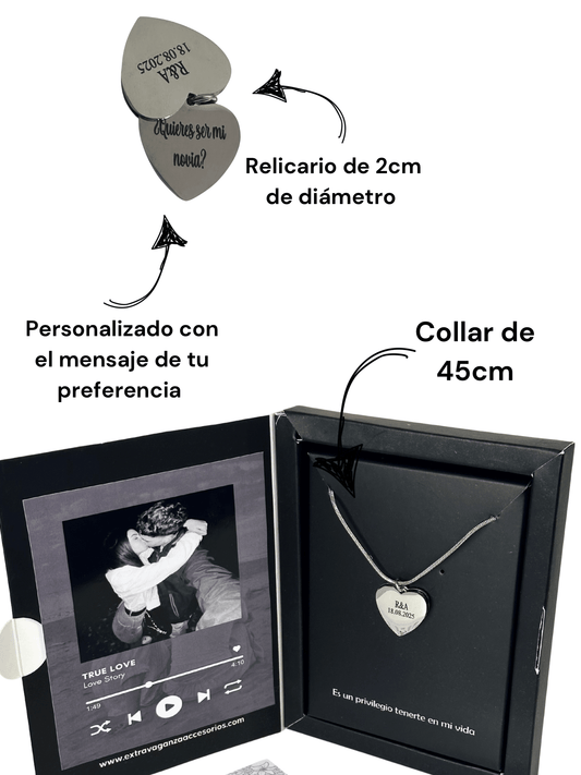 Cadena con dije corazón oculto personalizado - Extravaganza accesorios