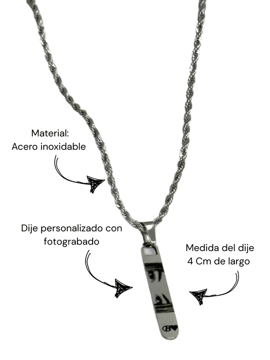 Cadena mirada+inicial para caballero - Extravaganza accesorios