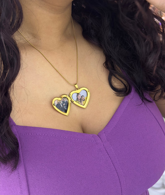 Cadena relicario corazon dorado - Extravaganza accesorios