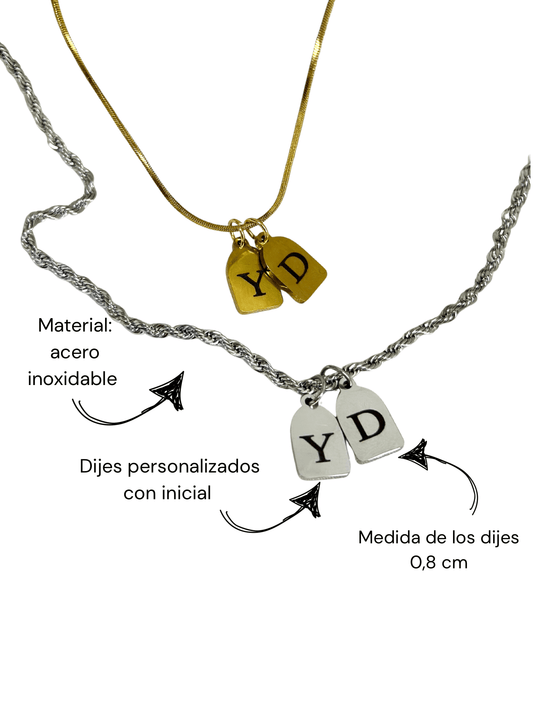 Cadenas con dijes mini (dobles) personalizadas - Extravaganza accesorios