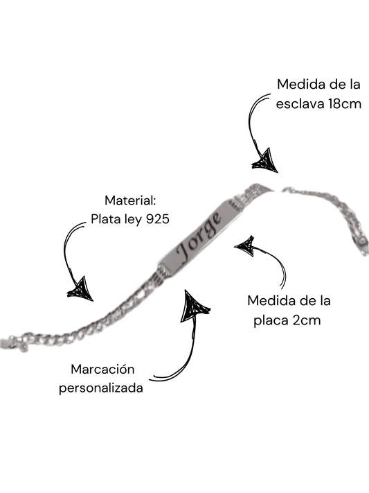 Esclava en plata de caballero - Extravaganza accesorios
