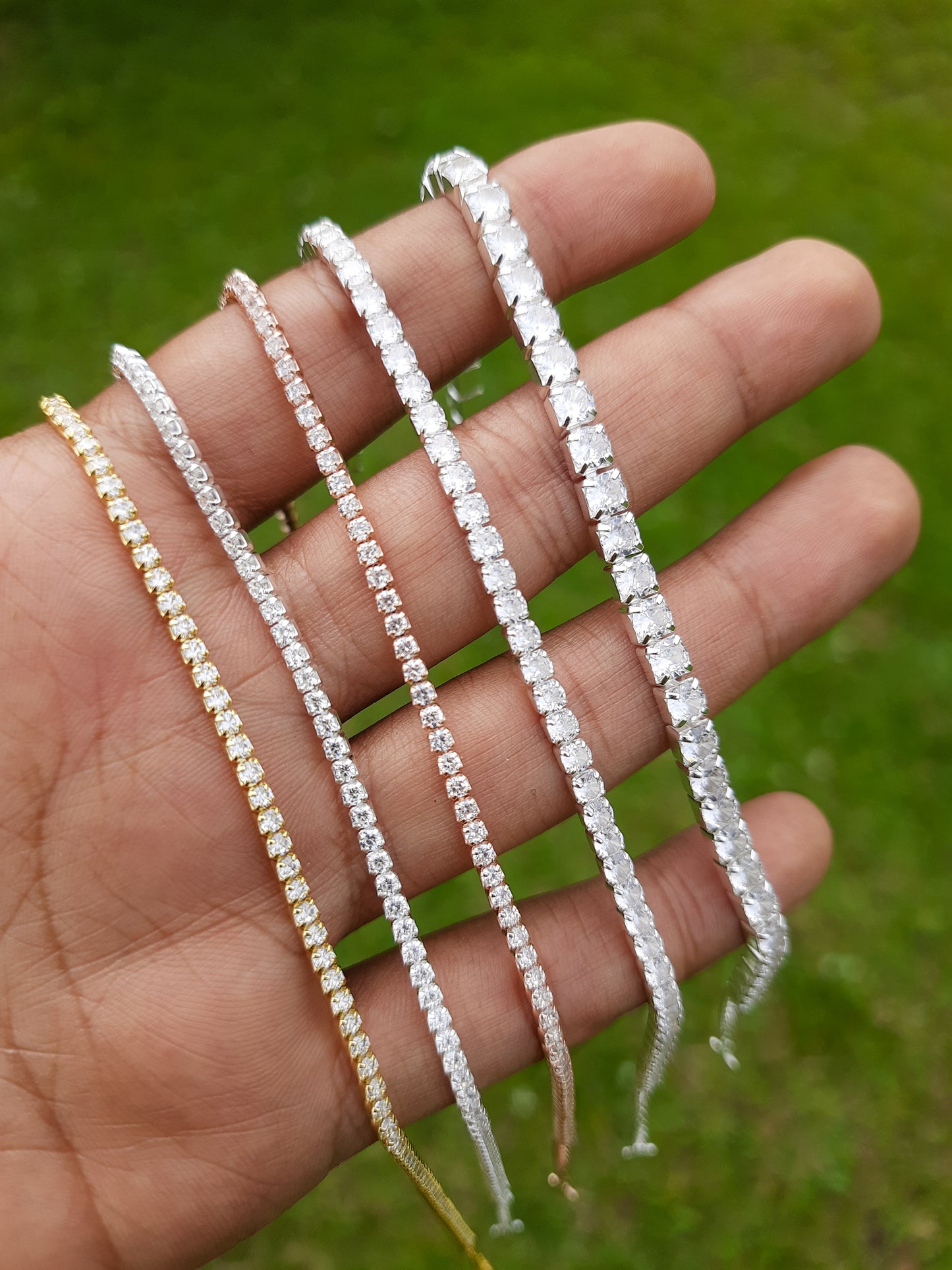 Pulsera tenis en plata