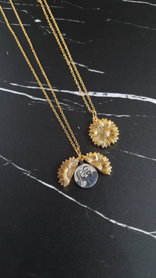 Cadena girasol con fotografia 🌻 - Extravaganza accesorios