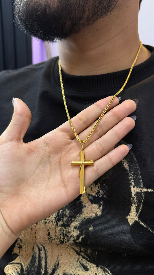 Cadena cruz hombre