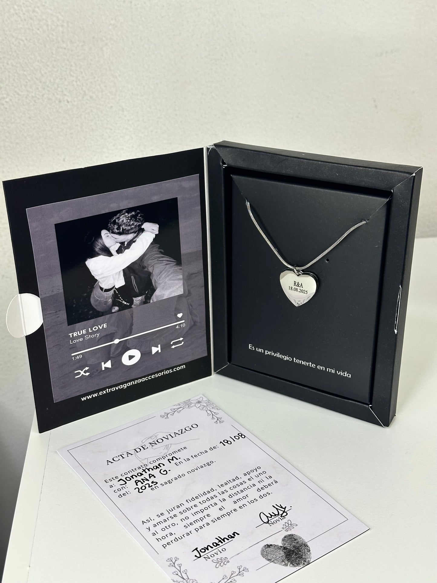 Cadena noviazgo con dije corazón