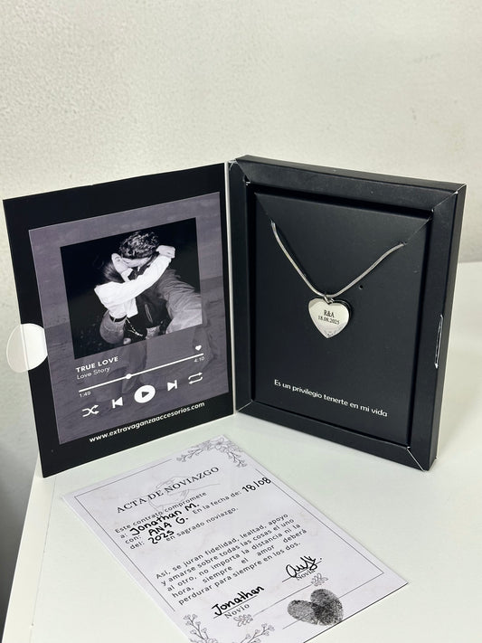 Cadena noviazgo con dije corazón