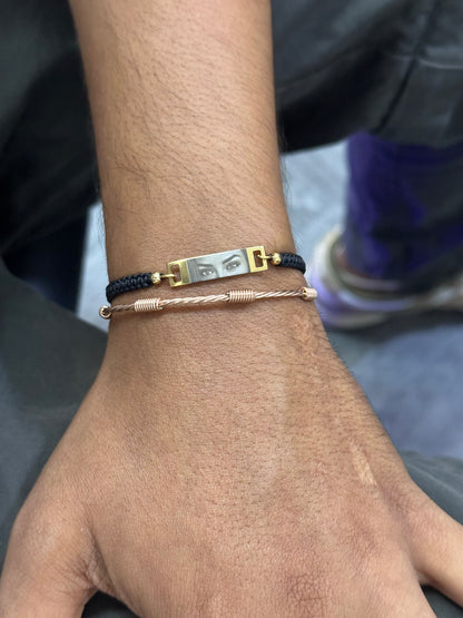 Pulsera mirada con tejido artesanal