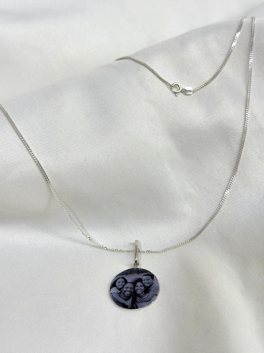 Cadena recuerdo en plata para caballero