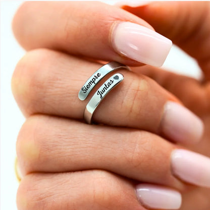Anillo ajustable personalizado en acero inoxidable