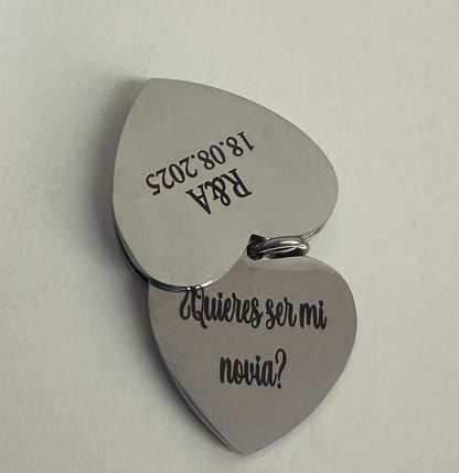 Cadena noviazgo con dije corazón