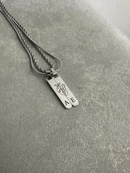 Cadenas personalizadas con dije rectangular largo