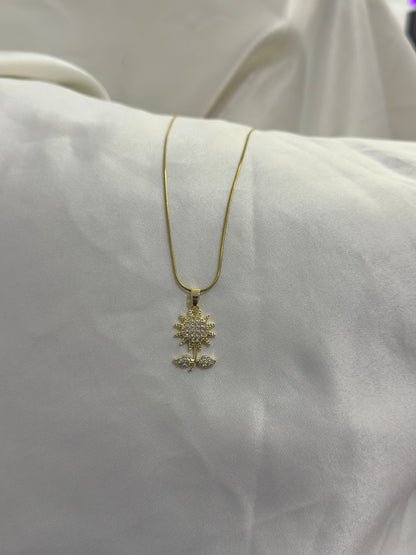 Cadena girasol en acero dama