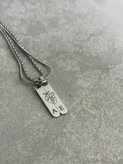 Cadenas personalizadas con dije rectangular largo
