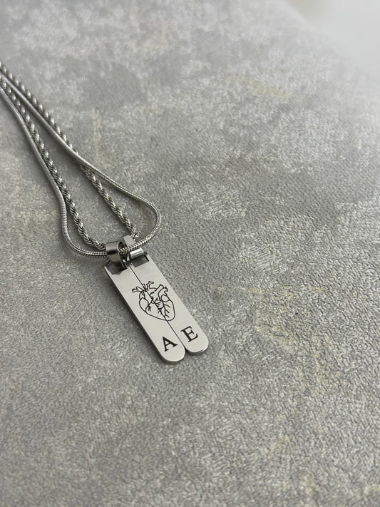 Cadenas personalizadas con dije rectangular largo