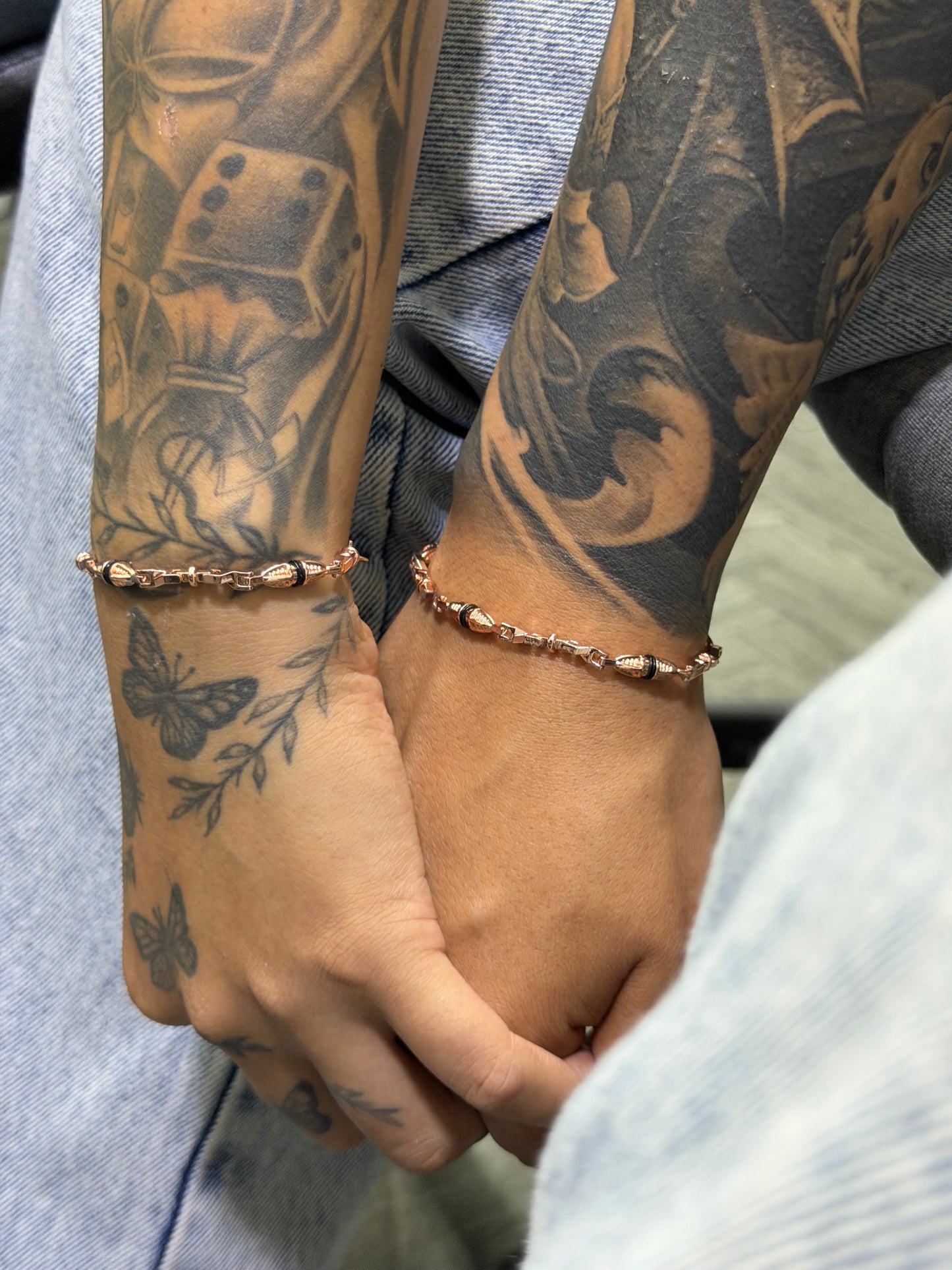 Pulseras tejido dubai para pareja