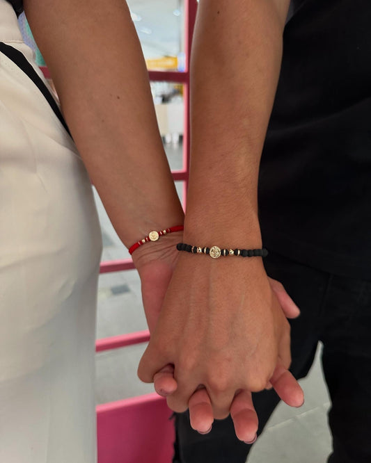 Pulseras san Benito en oro laminado