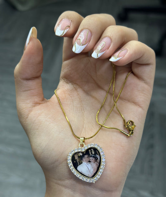 Cadena y dije corazón en acero