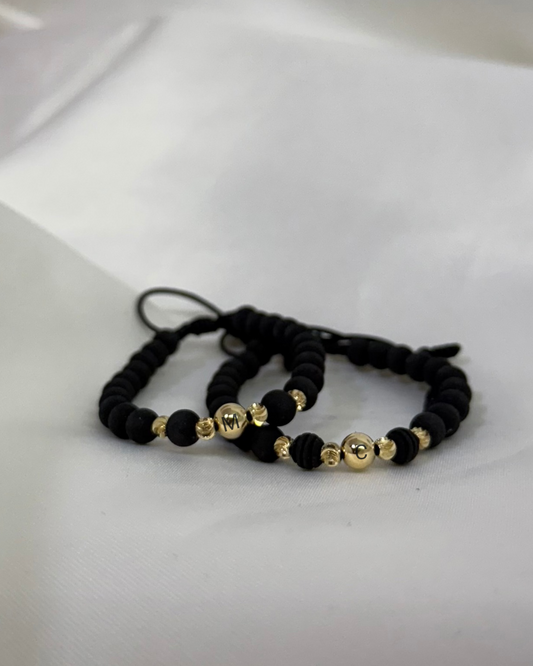 Pulseras pareja en oro laminado