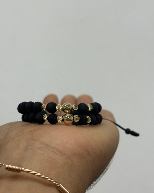 Pulseras pareja en oro laminado