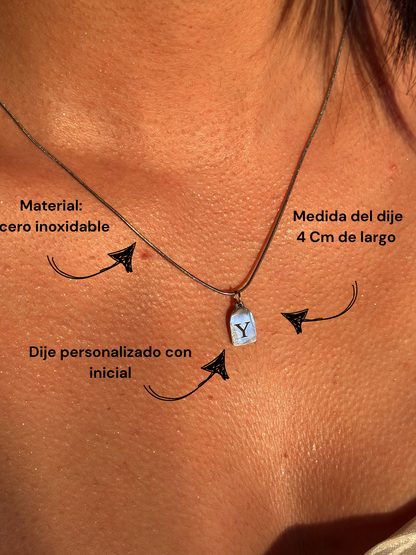 Cadena dije mini plateado