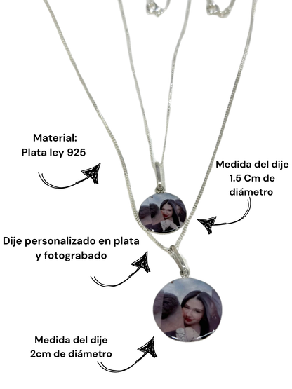 Cadena personalizada en plata pareja