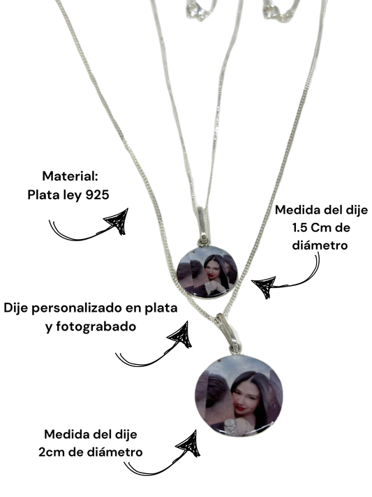 Cadena personalizada en plata pareja