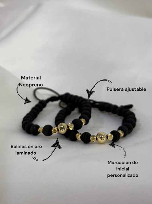 Pulseras pareja en oro laminado