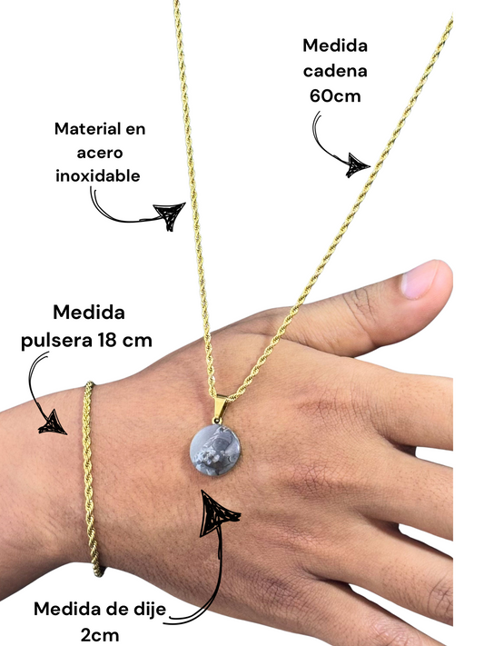 Cadena personalizada con foto en combo con pulsera