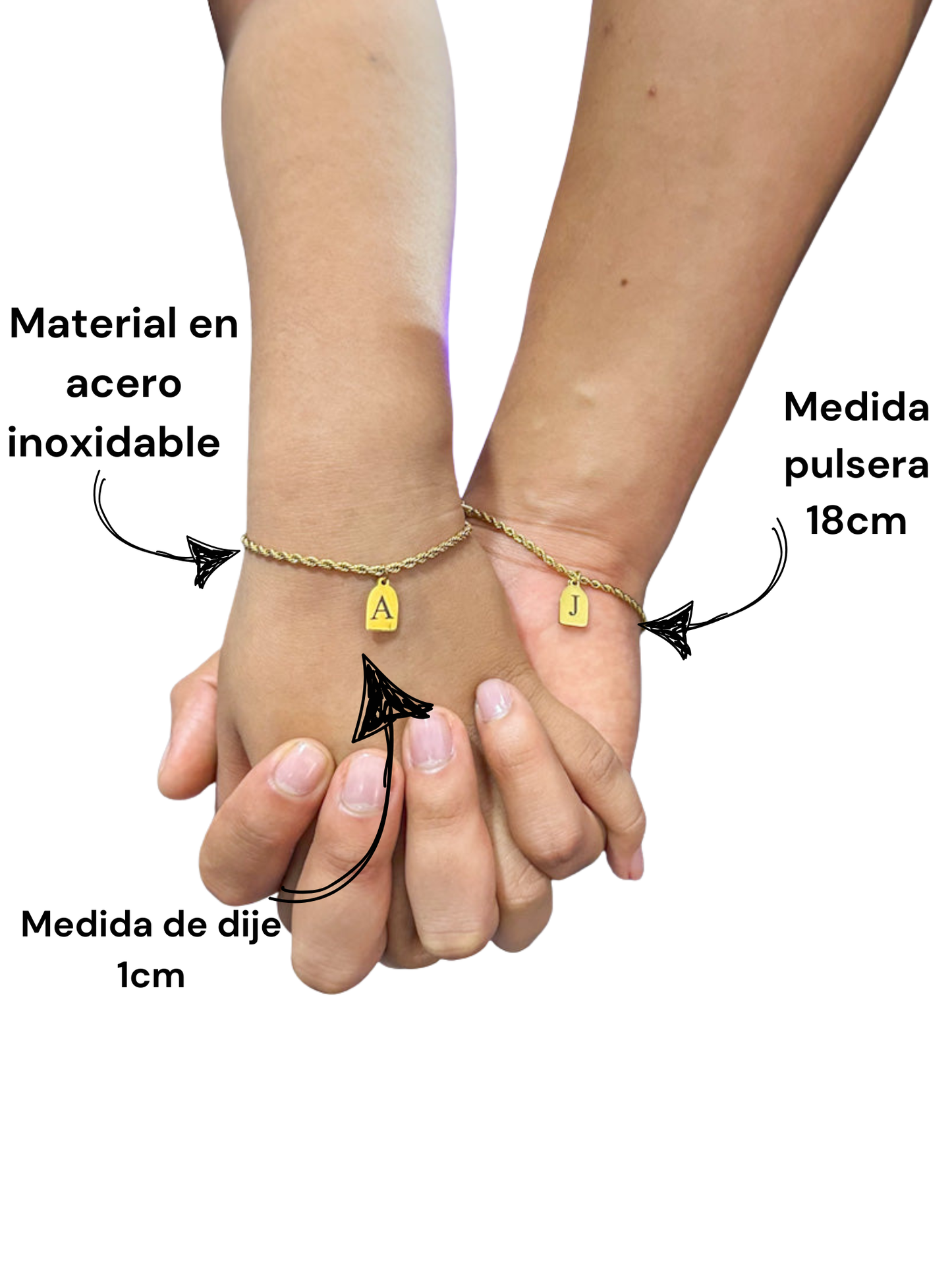 Pulseras tejido lazo con dije mini (dorado)