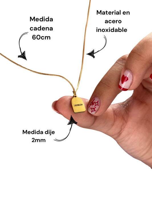 Cadena dije rectangular mini