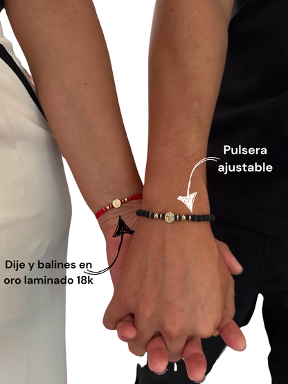 Pulseras san Benito en oro laminado