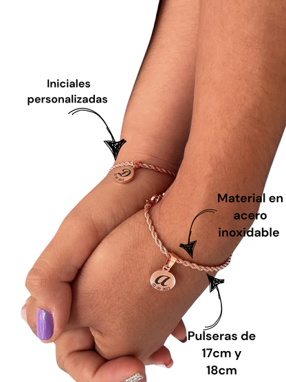 Pulseras lazo color oro rosa