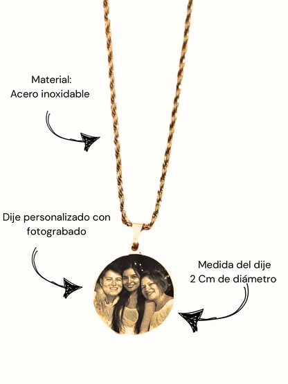 Cadena recuerdo grabada a láser 60 cm