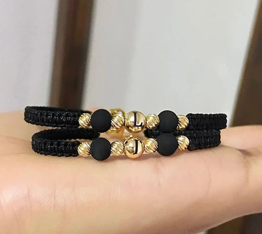 Pulsera en oro laminado (pareja ) diamantado