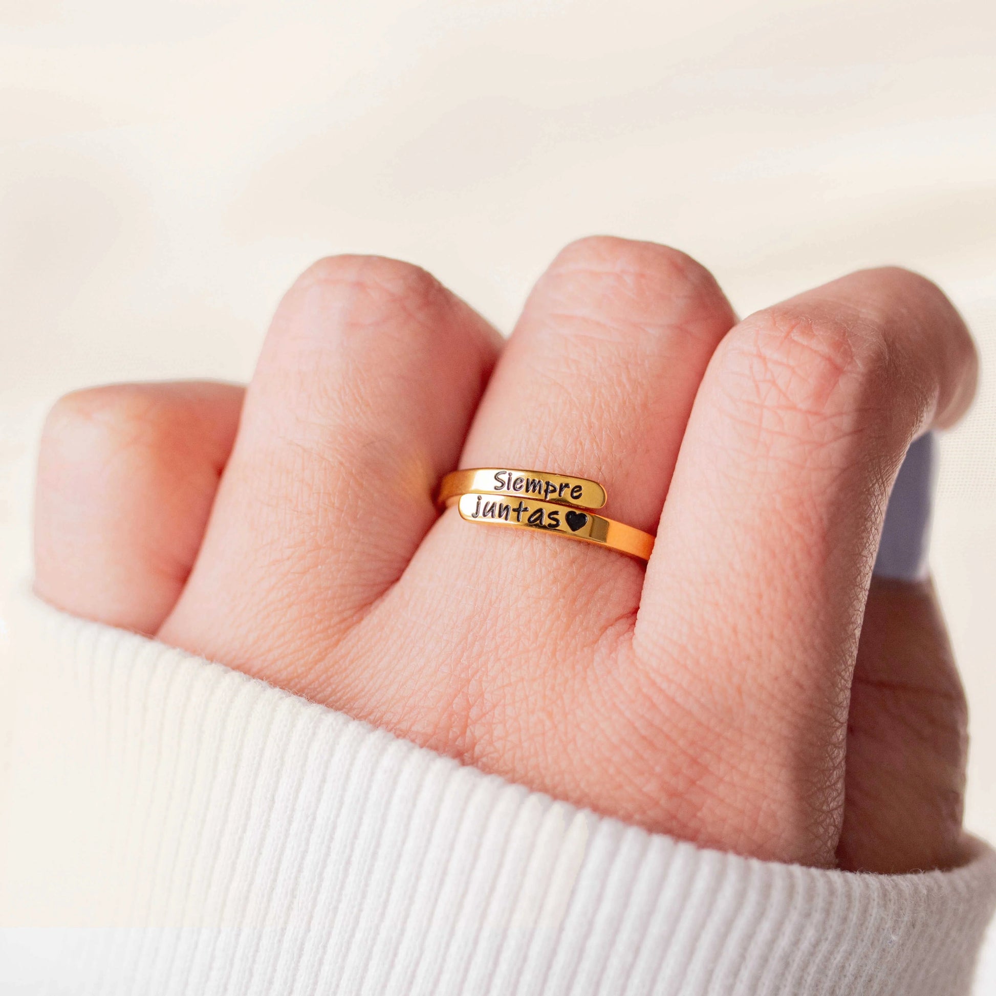 Anillo ajustable personalizado en acero inoxidable - Extravaganza accesorios