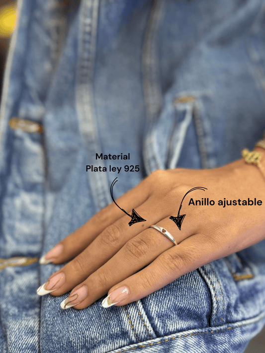 Anillo corazón en plata ley 925 - Extravaganza accesorios