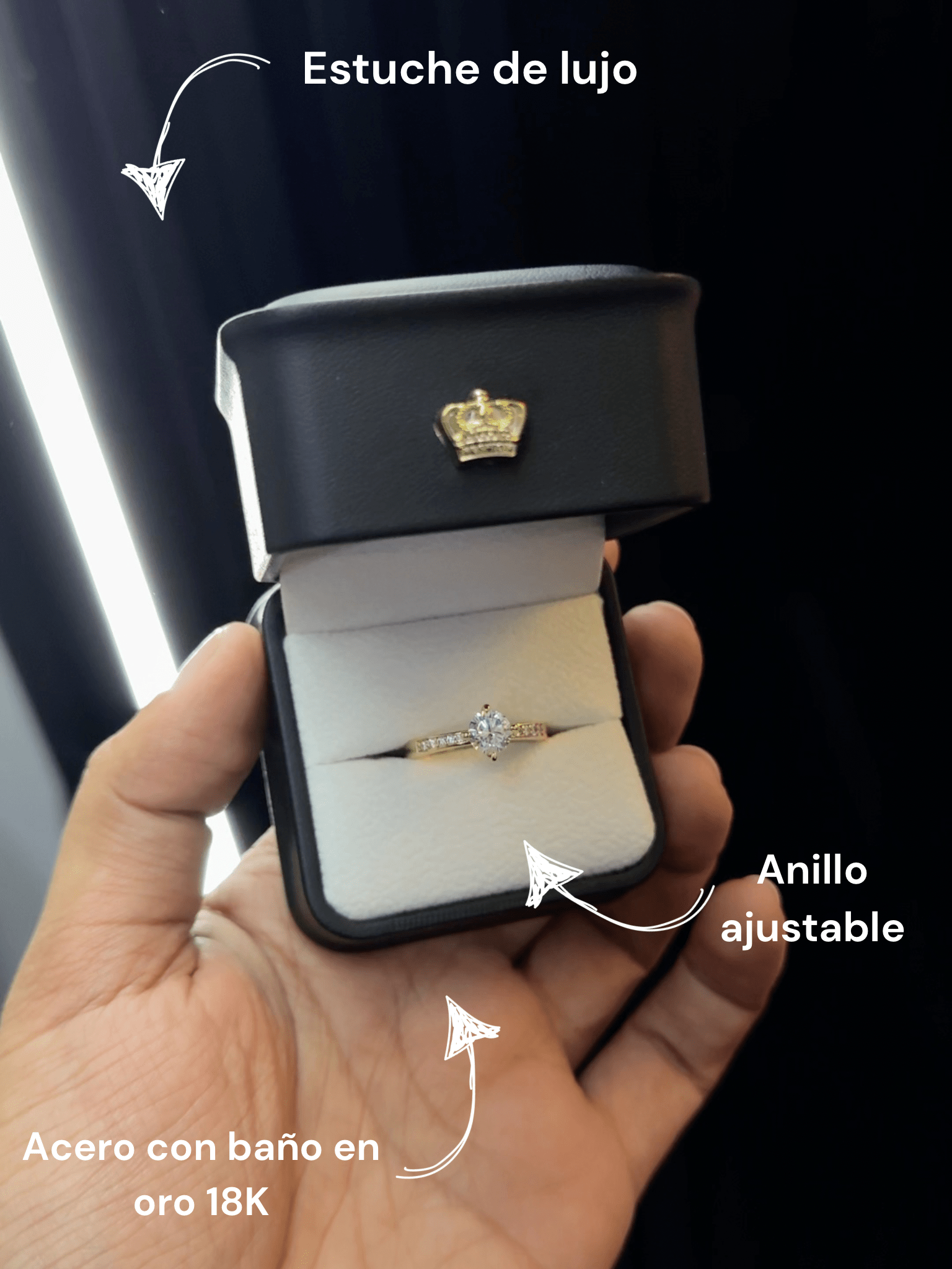 Anillo promesa con baño en oro 18K - Extravaganza accesorios