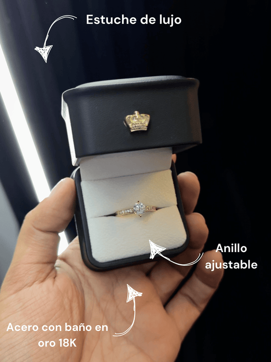 Anillo promesa con baño en oro 18K - Extravaganza accesorios